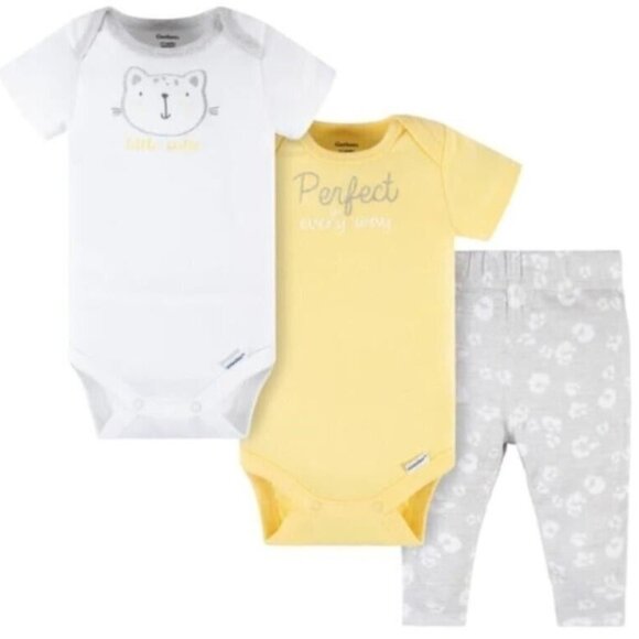 3/$15 Gerber 3Pc Baby Purfectly Wild Short Sleeve Onesies® - Picture 1 of 5